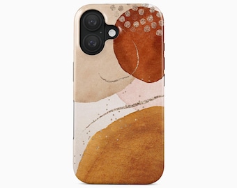 Custodia per telefono con forme astratte dorate per iPhone 18 Pro Max, Samsung Galaxy S26 Plus