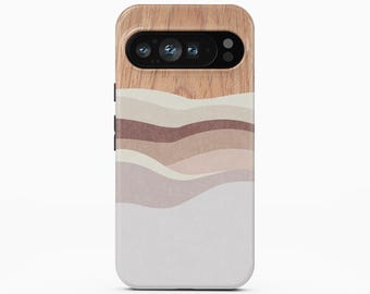 Boho Woodgrain Phone Case for Google Pixel 10 Pro XL, iPhone 16 Pro Max