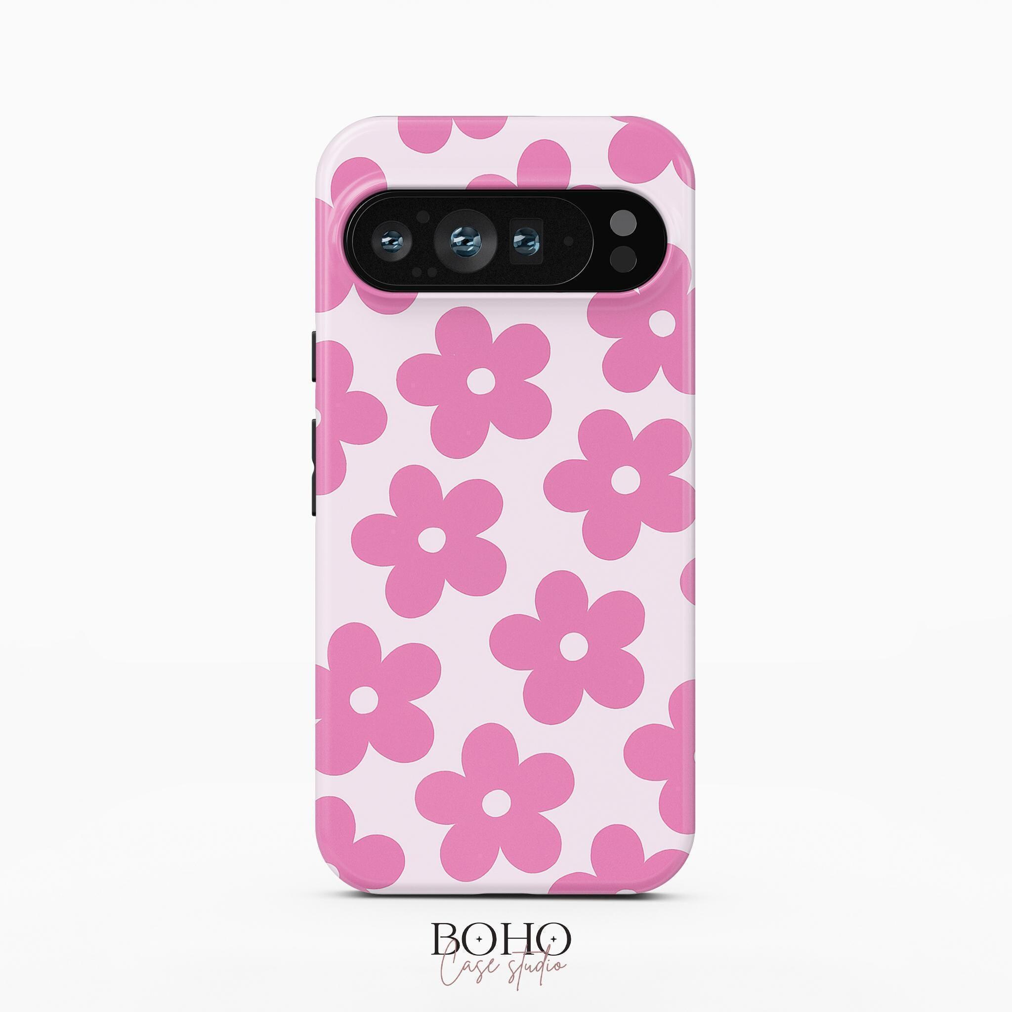 Pink Flower Phone Case for iPhone 17 Pro Max, Samsung Galaxy S26