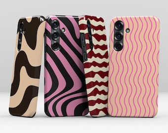 Funda MagSafe abstracta retro ondulada para Samsung Galaxy S26, S25, S24 y S23 Plus Ultra