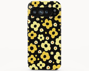 Yellow Flower Phone Case for Google Pixel 9 Pro XL, iPhone 14 Pro Max