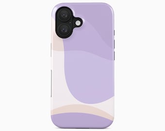 Funda abstracta de lavanda para teléfono / Ondas minimalistas en tonos pastel suaves / iPhone, Samsung Galaxy, Google Pixel