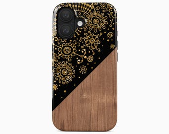 Gold Mandala iPhone 18 17 16 15 14 Pro Max Plus Mini Air Case
