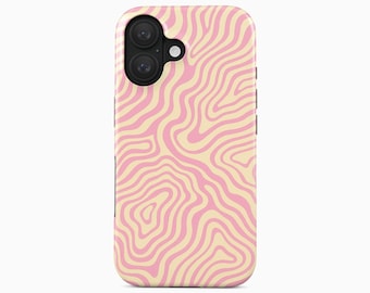 Pink Wavy iPhone 17 16 15 14 13 Pro Max Plus Mini Air Case