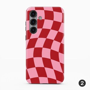 Funda MagSafe con diseño de cuadros ondulados para Samsung Galaxy S26, S25, S24, S23 y S22 Plus Ultra 2