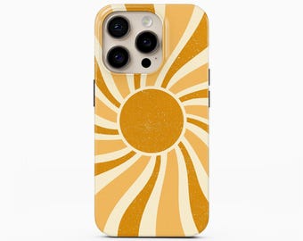 Retro Sun iPhone 17 16 15 14 13 Pro Max Plus Mini Air Case