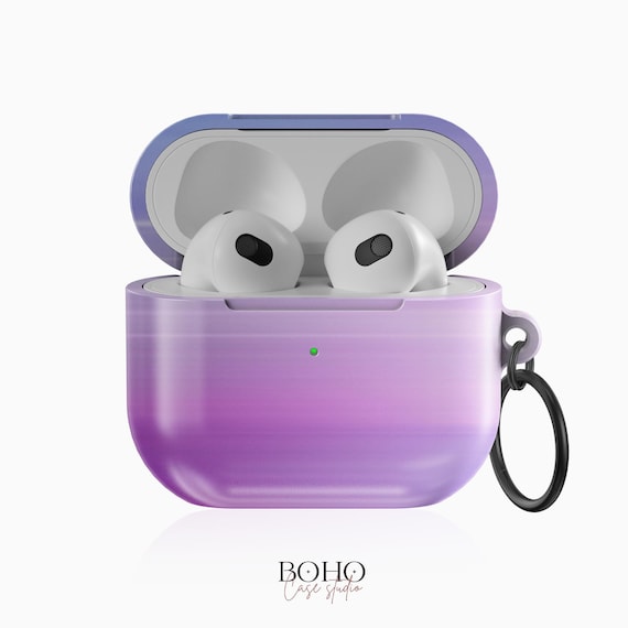 パープルグラデーションのAirPods Proケース、オンブルブルーの