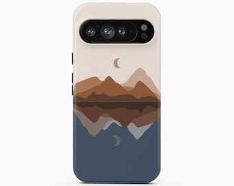Google Pixel-skal med bergsmåne, bohemiskt landskapsskal för mobilen