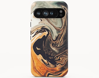 Cover per telefono effetto marmo color caffè per Google Pixel 10 Pro XL, iPhone 16 Pro Max