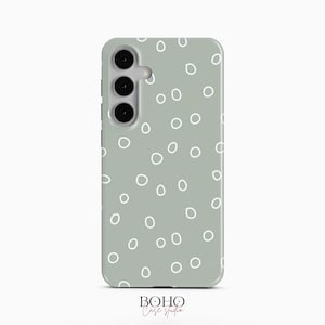Polka Dot Rings Phone Case for Samsung Galaxy S25 S24 S23 S22 Plus Ultra, iPhone 16 15 14 13 12 Pro Max Plus Mini, Pixel 9 Pro XL 8a