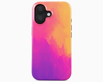 Lila Gelbe abstrakte Handyhülle für iPhone, Samsung Galaxy, Google Pixel