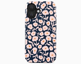 Funda rosa con estampado floral para iPhone 18, 17, 16, 15, 14 Pro Max Plus Mini Air