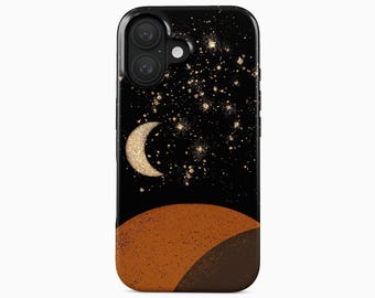 Capa para celular Lua Negra | Design Céu Noturno Celestial | iPhone, Samsung Galaxy, Google Pixel