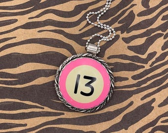 Sailor-Unique Pink Billiard Ball #13 Pendant