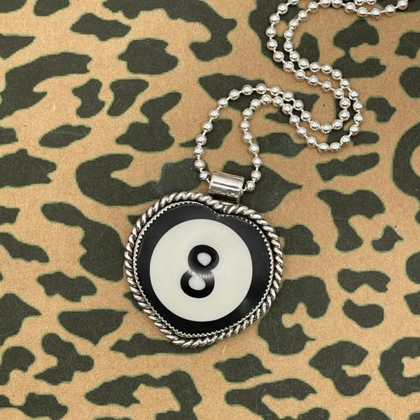 Savanna-Vintage Billiard #8-Ball Heart Pendant