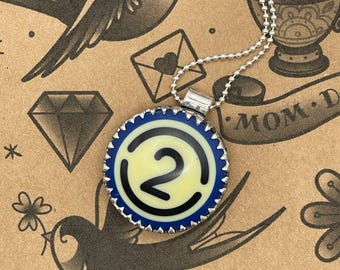Spade-Vintage Billiard Ball #2 Pendant: Sterling Silver, Handmade Retro Pool Jewelry
