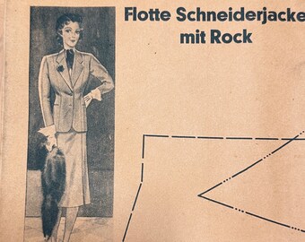 Schnittmuster Flotte Schneiderjacke mit Rock Vintage