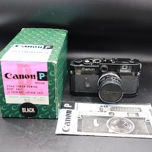 Canon P Rangefinder Original Black Paint Camera With Canon 35mm F