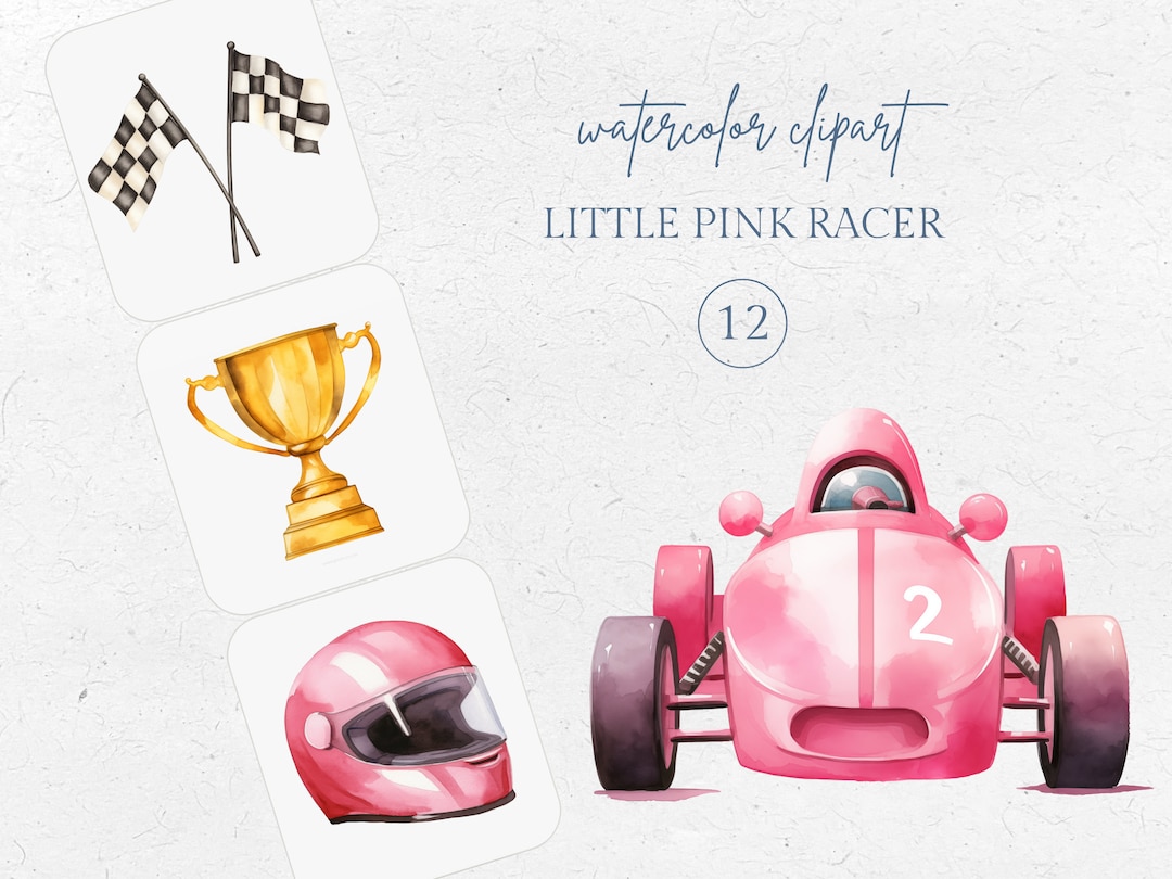 Race Car Clipart, Pink Race Car Clipart, Girl Racing Clipart, Race Car