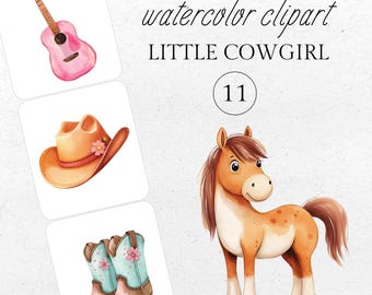 Cowgirl Clipart Set: Pink Western Graphics (Digital Download)
