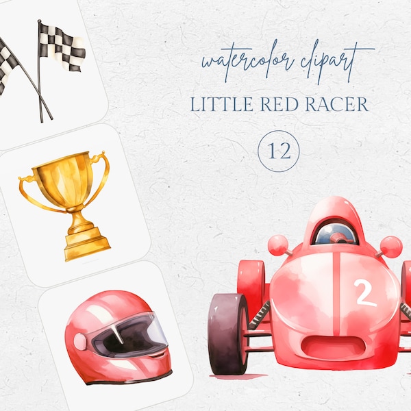 Race Car Clipart, Red Race Car Clipart, Boy Racing Clipart, Race Car Driver, Grand Prix, Formula 1, racecar Watercolor clipart, PNG