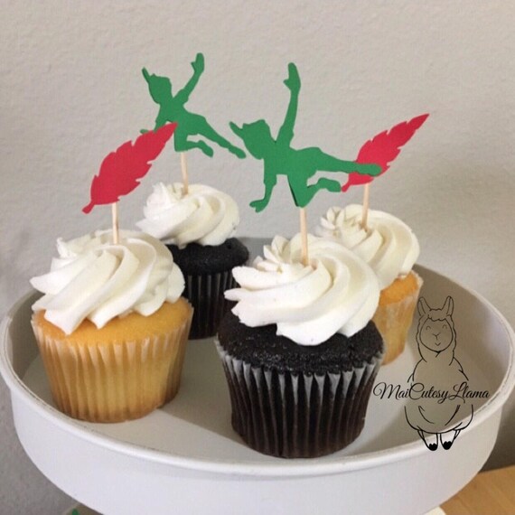 Cupcake Toppers Set Of 12 Peter Pan Party First Etsy