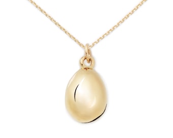 Egg Necklace, Yellow Gold Plated by Delicacies Jewelry - every purchase helps fight hunger! (foodie gift, food jewelry, gifts for her)