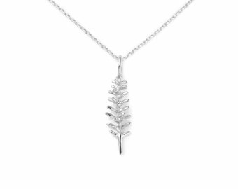 Rosemary Necklace Sterling Silver by Delicacies Jewelry - every purchase helps fight hunger! foodie gift, food jewelry