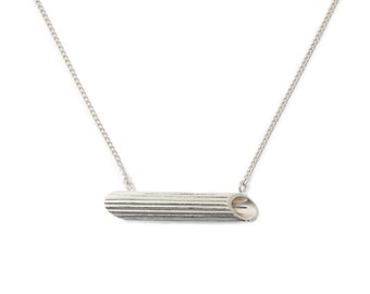 Penne Pasta Necklace Sterling Silver by Delicacies Jewelry - every purchase helps fight hunger! (foodie gift, food jewelry, gift for her)