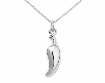 Chili Pepper Necklace, Sterling Silver by Delicacies Jewelry - every purchase helps fight hunger! food jewelry, foodie gift