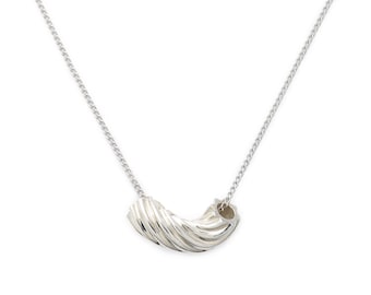 Elbow Macaroni Pasta Necklace sterling silver by Delicacies Jewelry - every purchase helps fight hunger! (foodie gift, food jewelry)