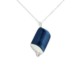 Canister Necklace, Blue Enamel, The Salty Collection, Inspired by Morton Salt - every purchase fights hunger!