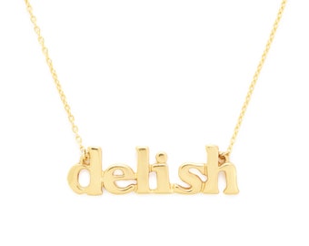 Delish Necklace, yellow gold plated, Delish Collection by Delicacies Jewelry, Every Purchase Helps Fight Hunger! Food Jewelry, Foodie Gift