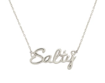 Salty Necklace, Sterling Silver, The Salty Collection, Inspired by Morton Salt - every purchase fights hunger!