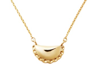 Pierogi Necklace (Yellow Gold Plated) by Delicacies Jewelry - Every purchase donates to fight hunger.
