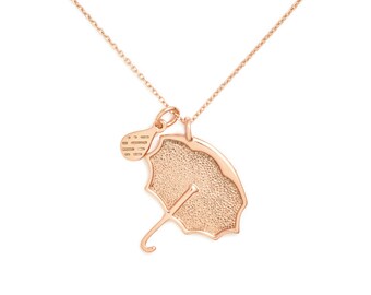 Morton Umbrella Necklace, Rose Gold plated, The Salty Collection, Inspired by Morton Salt - every purchase fights hunger!