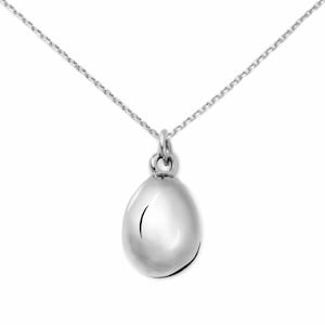 Egg Necklace Silver by Delicacies Jewelry - every purchase helps fight hunger! foodie gift, food jewelry