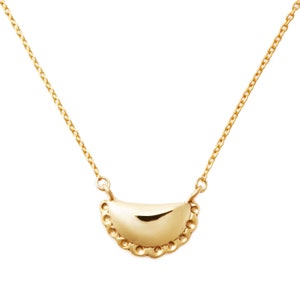 Pierogi Necklace (Yellow Gold Plated) by Delicacies Jewelry - Every purchase donates to fight hunger.