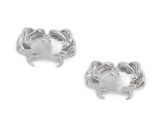 Crab Earrings Sterling Silver by Delicacies Jewelry - every purchase helps fight hunger! foodie gift, food jewelry