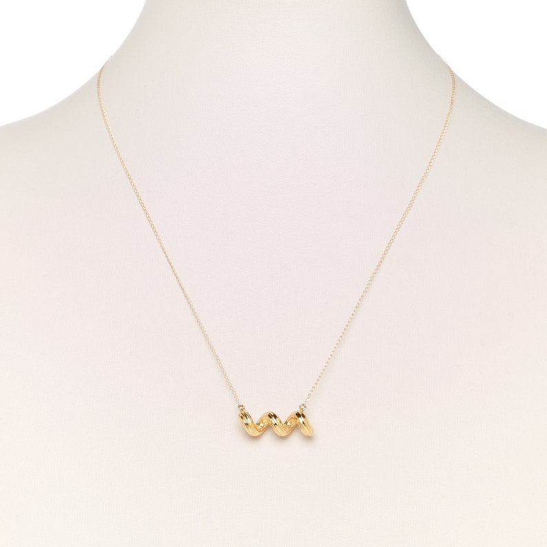 Cellentani Pasta Necklace, Yellow Gold Plated by Delicacies Jewelry every purchase helps fight hunger Foodie gift, Food jewelry zdjęcie 2