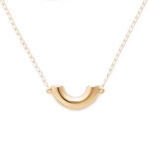 Mini Macaroni Necklace, Gold Plated Silver, Foodie Gift