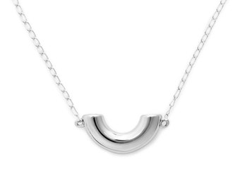 Mini Macaroni Necklace, Sterling Silver, by Delicacies Jewelry - every purchase helps fight hunger! (foodie gift, food jewelry)