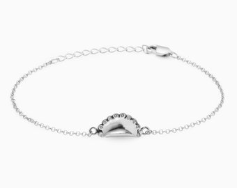 Empanada Bracelet (Sterling Silver) by Delicacies Jewelry - Every purchase donates to fight hunger.