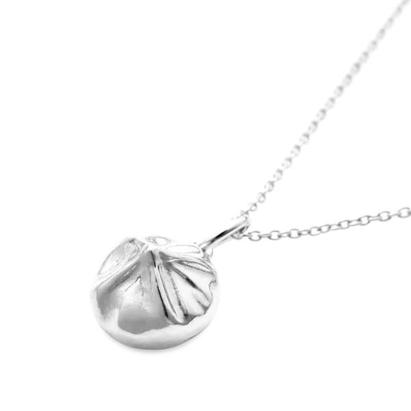 Soup Dumpling (XLB) Necklace (Sterling Silver) by Delicacies Jewelry - Every purchase donates to fight hunger.