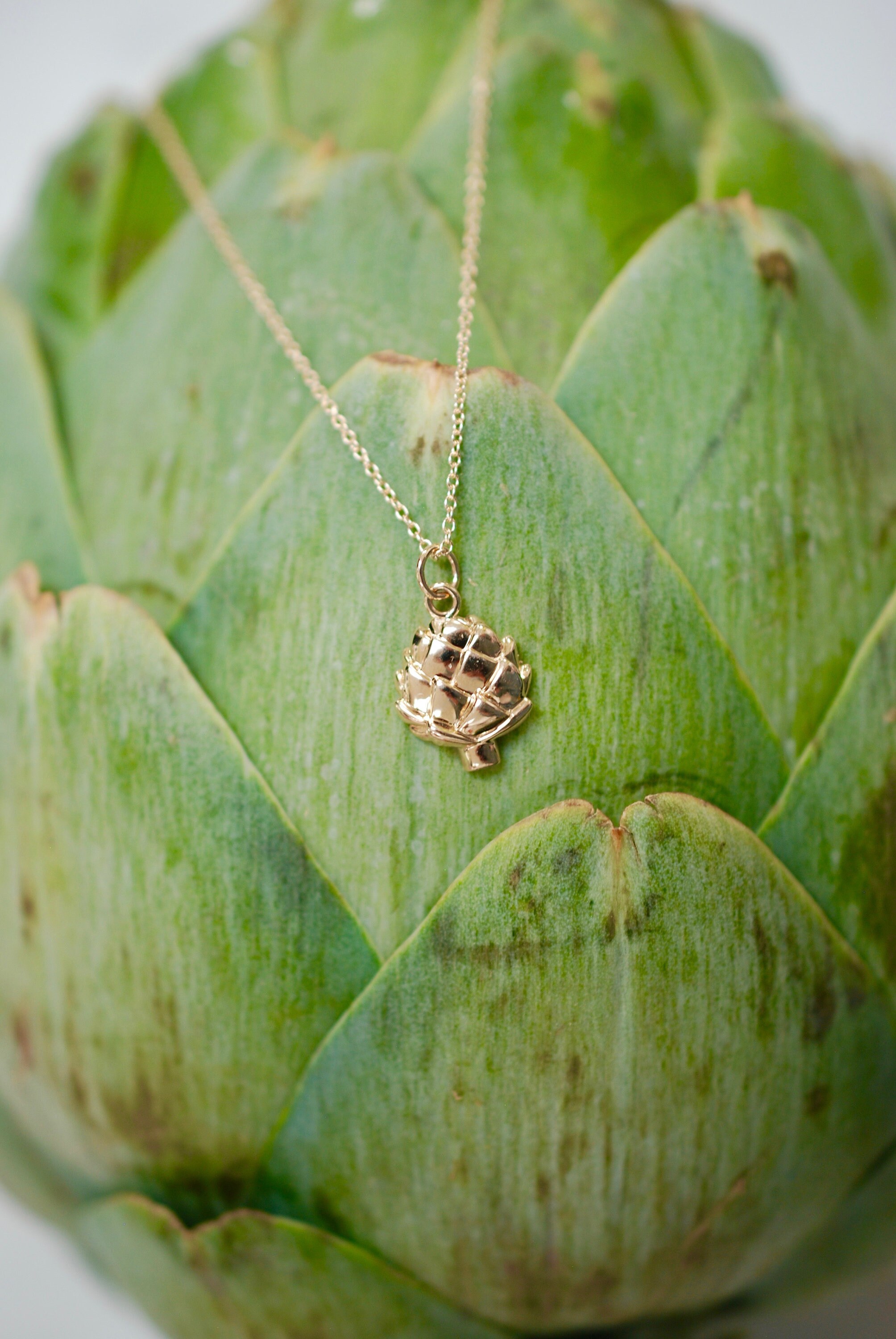 Artichoke Necklace 14K Gold by Delicacies Jewelry Every Etsy