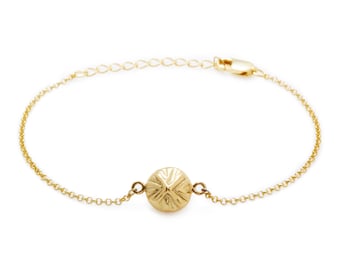 Momo Bracelet (Yellow Gold Plated) by Delicacies Jewelry - Every purchase donates to fight hunger.