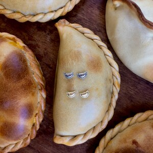 Empanada Post Earrings Sterling Silver by Delicacies Jewelry Every purchase donates to fight hunger. image 3