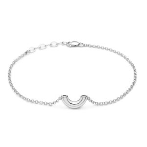Mini Macaroni Bracelet, Sterling Silver, by Delicacies Jewelry - every purchase helps fight hunger! (Food Jewelry, Foodie Gift)