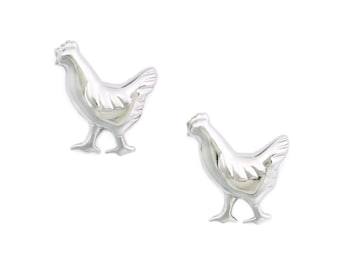 Sterling Silber Huhn Ohrringe - Foodie Schmuck Geschenk