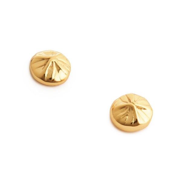 Soup Dumpling (XLB) Post Earrings (Yellow Gold Plated) by Delicacies Jewelry - Every purchase donates to fight hunger.